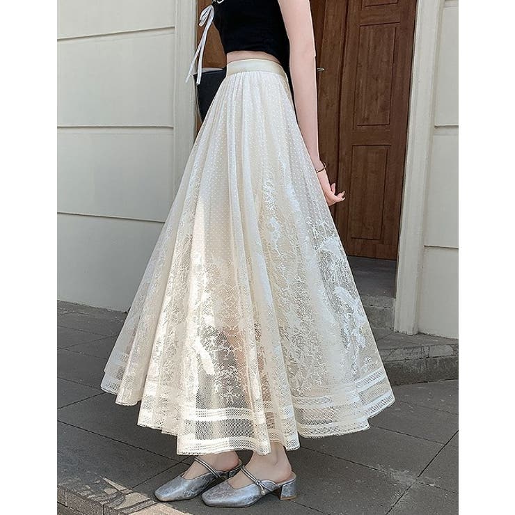 シンプルフリル付きチュール無地スカート | Ulysses | 詳細画像1 