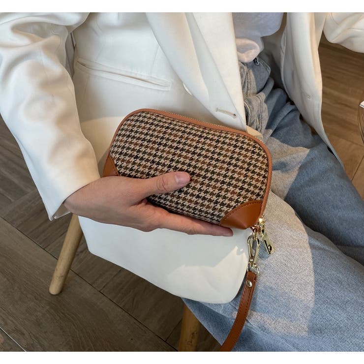 ブラウン | ファスナー付きストラップ付き鞄【韓国ファッション】 | Ulysses