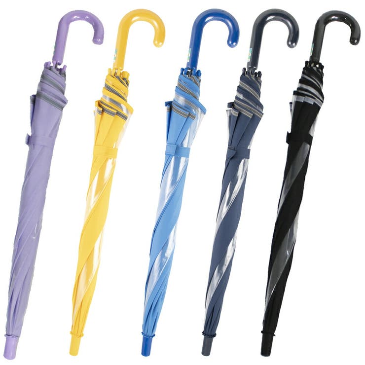 子供学童 耐風 透明窓 反射テープ 無地ジャンプ長傘 50/55/58㎝ | アンビープラス | 詳細画像5 