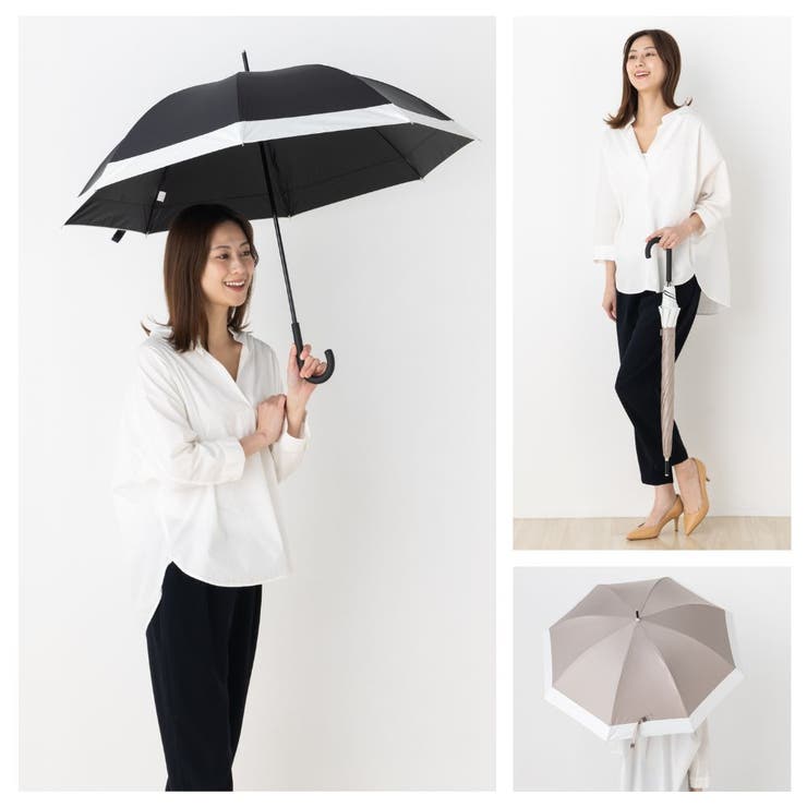 umbe+ 晴雨兼用 完全遮光 切継 ブラックコーティング ショート長傘 | アンビープラス | 詳細画像2 