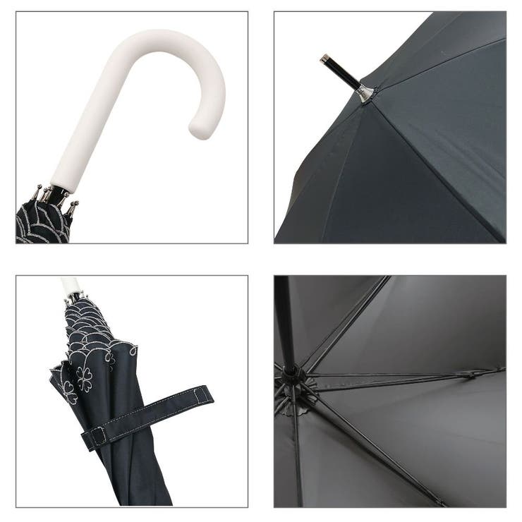 umbe+ 晴雨兼用 完全遮光 刺繍ブラックコーティング ショート長傘 | アンビープラス | 詳細画像4 