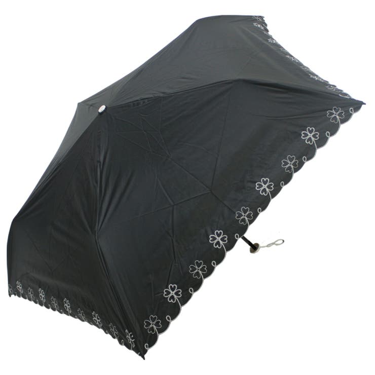 umbe+ 晴雨兼用 完全遮光 刺繍 ブラックコーティング 3段ミニ折傘 | アンビープラス | 詳細画像5 