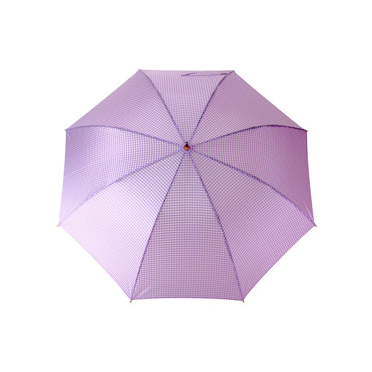 パープル | umbe+婦人 レディース ギンガムチェック  格子柄 ジャンプ 長傘 | アンビープラス