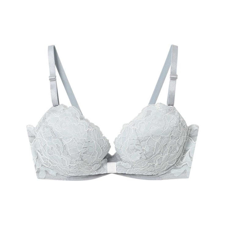 グレー | リボンブラレース 胸もとフィットながもち～動いても、キレイはつづく～ 3 | une nana cool