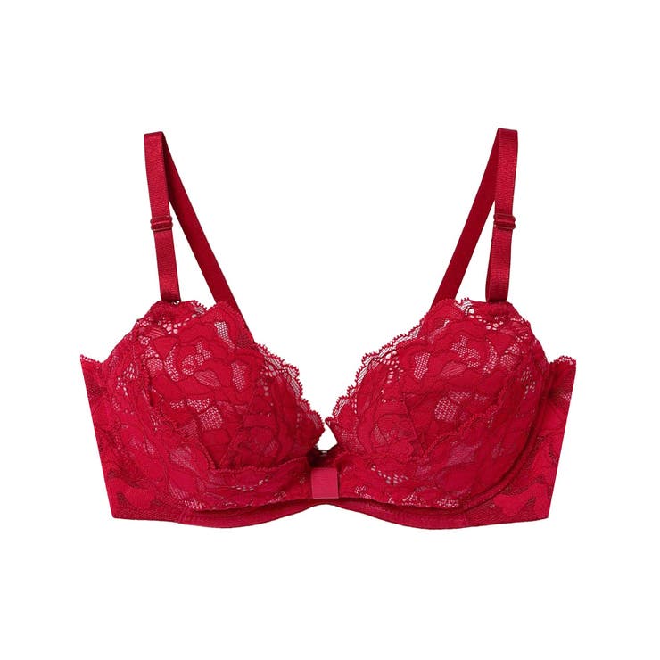 レッド | リボンブラレース 胸もとフィットながもち～動いても、キレイはつづく～ 3 | une nana cool