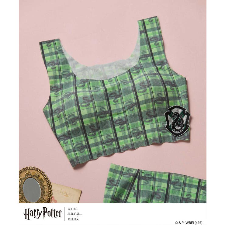 グリーン | 【ハリー・ポッターコラボ】 綿混フラット仕上げノンワイヤーブラ BUN728 | une nana cool