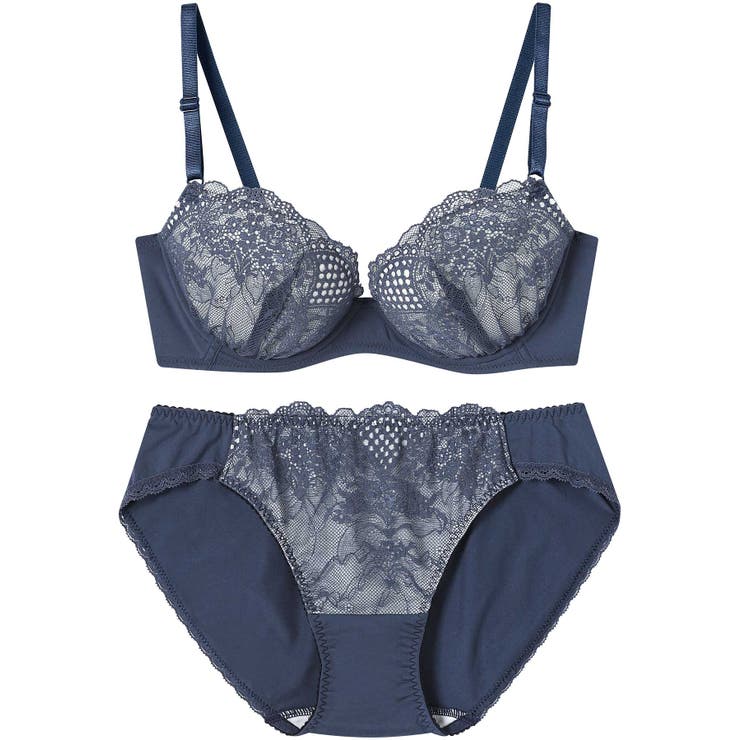 ダークネイビー | 【WEB限定】ブラ＆ショーツセット JB1212 | une nana cool