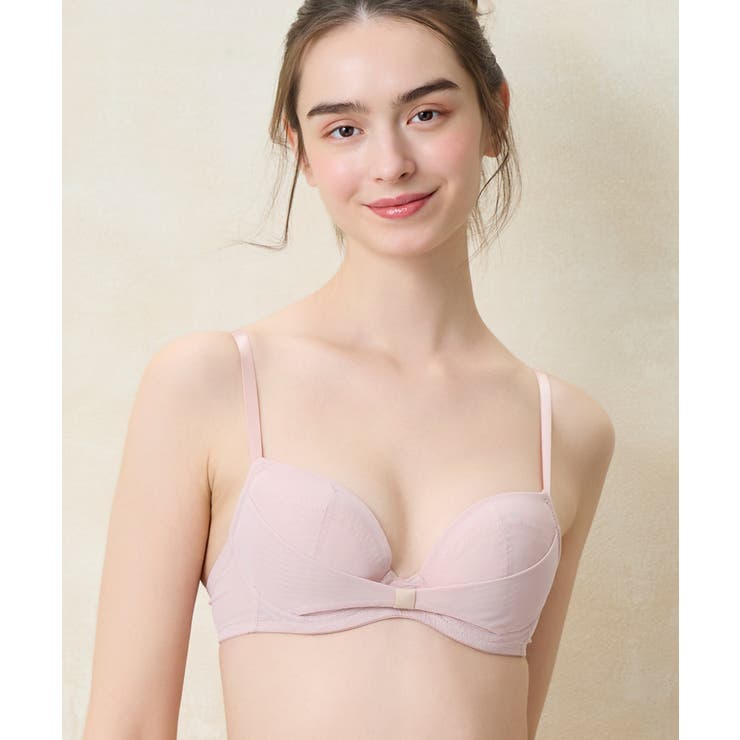 ピンク | 胸もとフィットをリボンでキープ リボンブラシンプル JB2000 | une nana cool