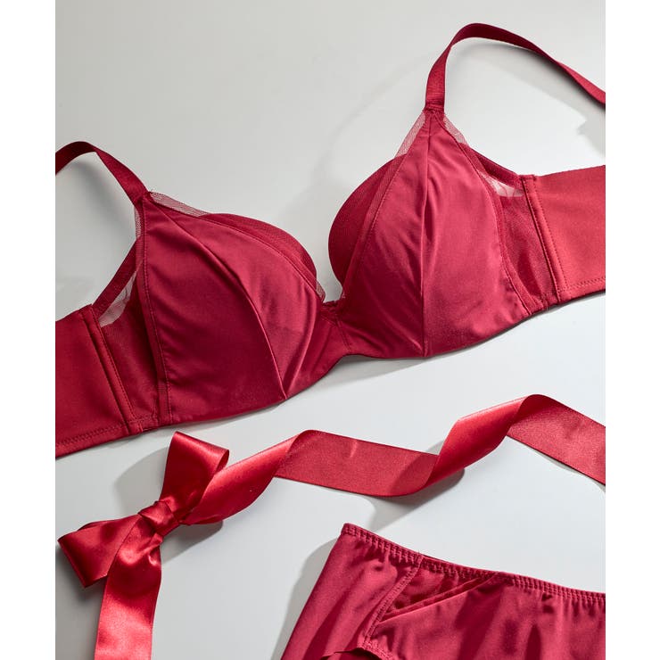 レッド | さあ、わたし シンプル 脇高ブラジャー JB2310 | une nana cool