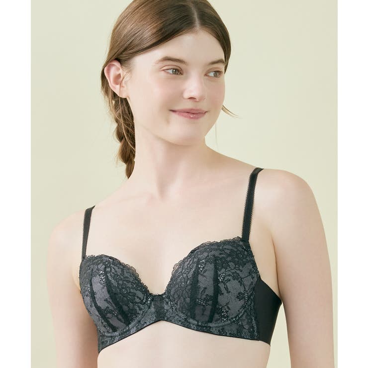 ブラック | 【ほわピタカップがバストに密着＆まるむねキープ】ふゆうする 3 4カップブラ | une nana cool