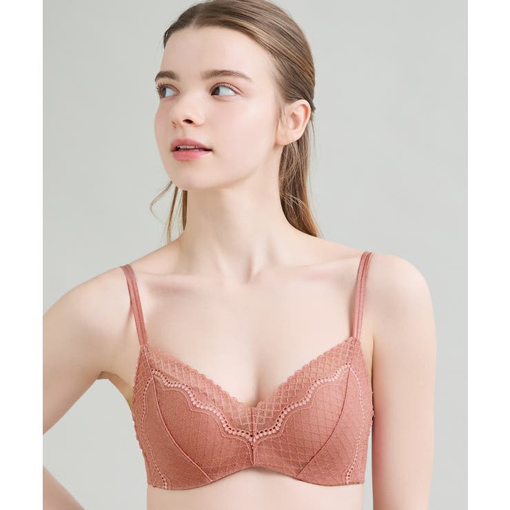 コーラル | 【リニューアル】364ブラ レース ノンワイヤーブラ JB3560 | une nana cool