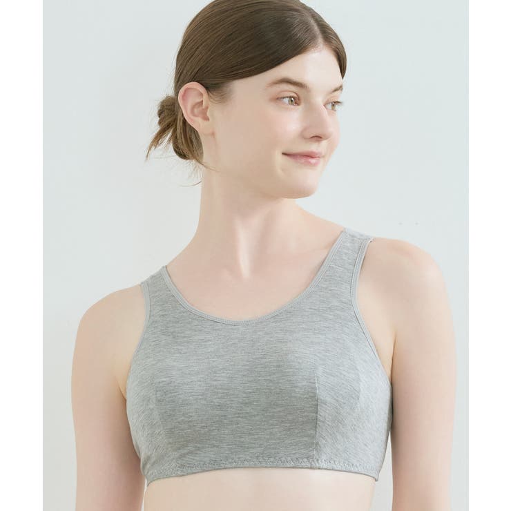 杢グレー | パッド付きナイトアップブラ ノンワイヤーブラ JB3914 | une nana cool