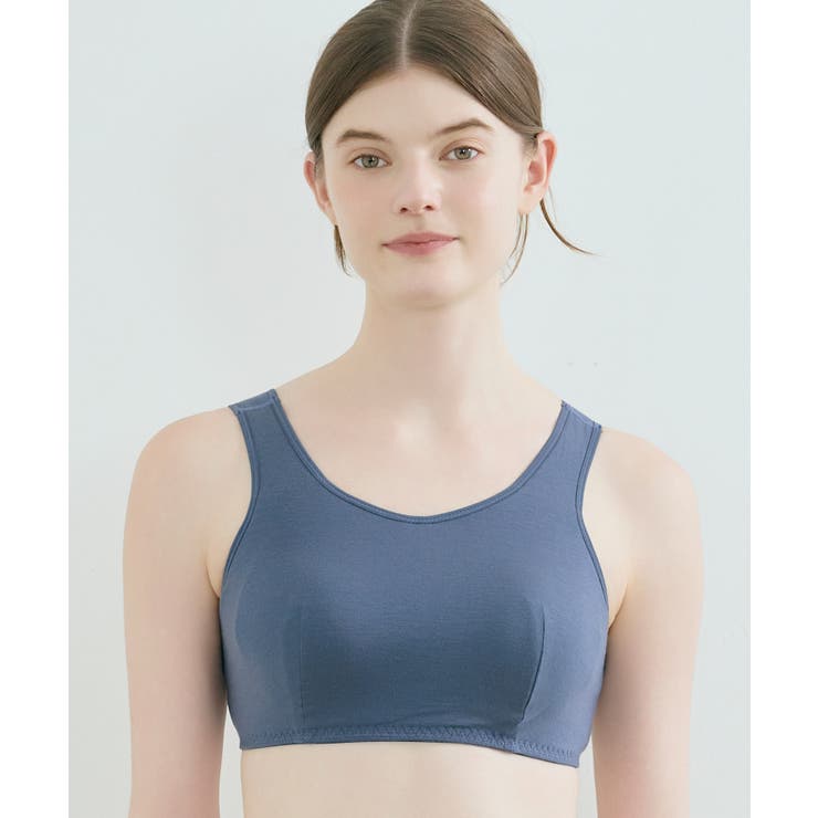 ネイビー | パッド付きナイトアップブラ ノンワイヤーブラ JB3914 | une nana cool