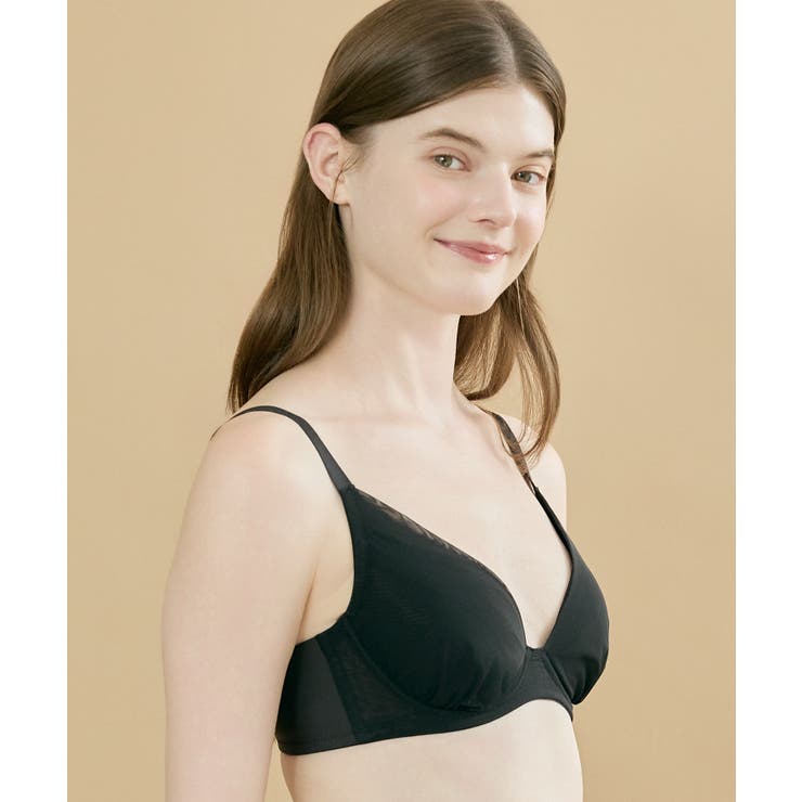 ブラック | 小さく見せるブラ ミニマイザーブラ シンプル JB4103 | une nana cool