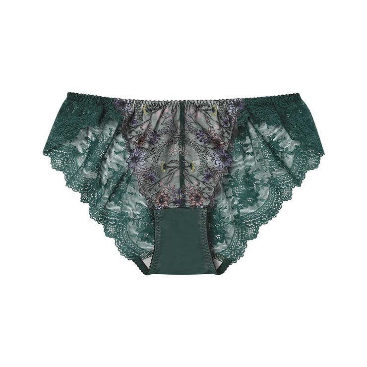 ダークグリーン | Steppe Flower 総レースショーツ JF1266 | une nana cool