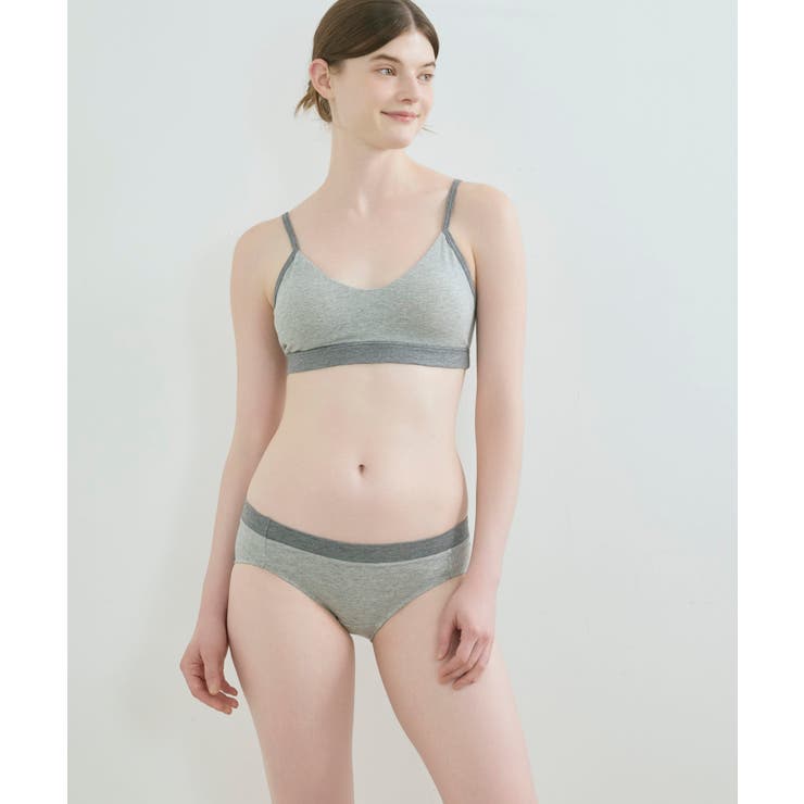 綿ベア天竺 カラーブロッキング ノンワイヤーブラジャー LB1073 | une nana cool | 詳細画像2 