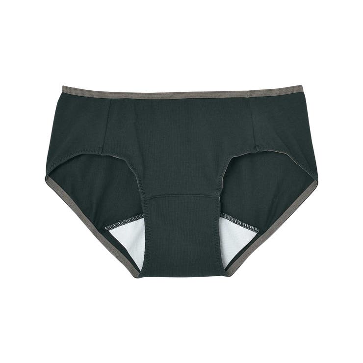 ブラック | 綿ベア天竺 カラーブロッキング サニタリーショーツ LF5073 | une nana cool