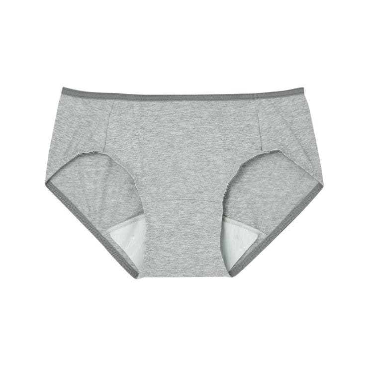 杢グレー | 綿ベア天竺 カラーブロッキング サニタリーショーツ LF5073 | une nana cool