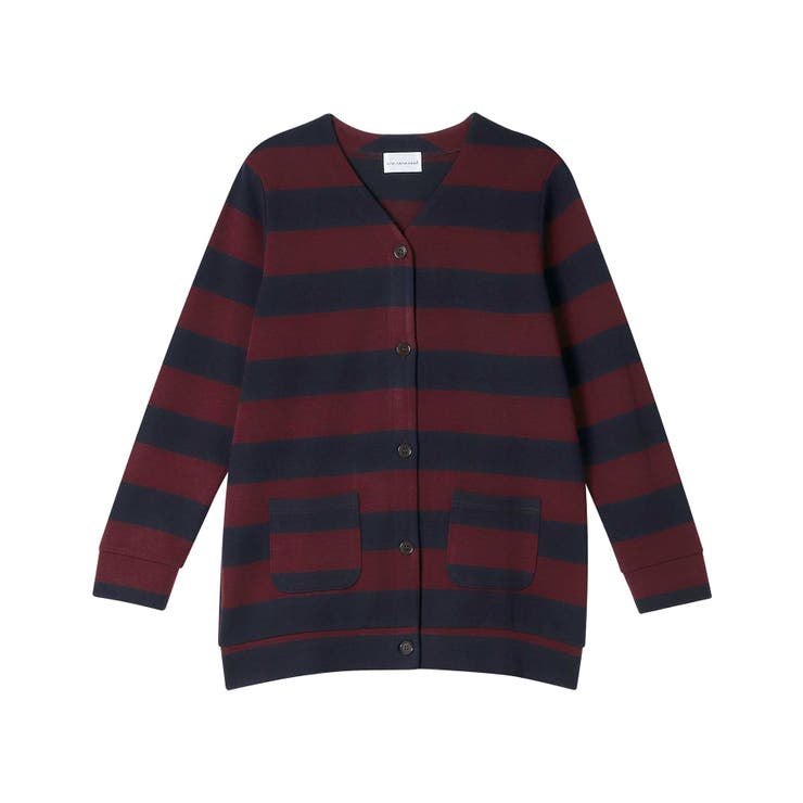 エンジ | ビッグボーダーカーディガン LP4407 | une nana cool