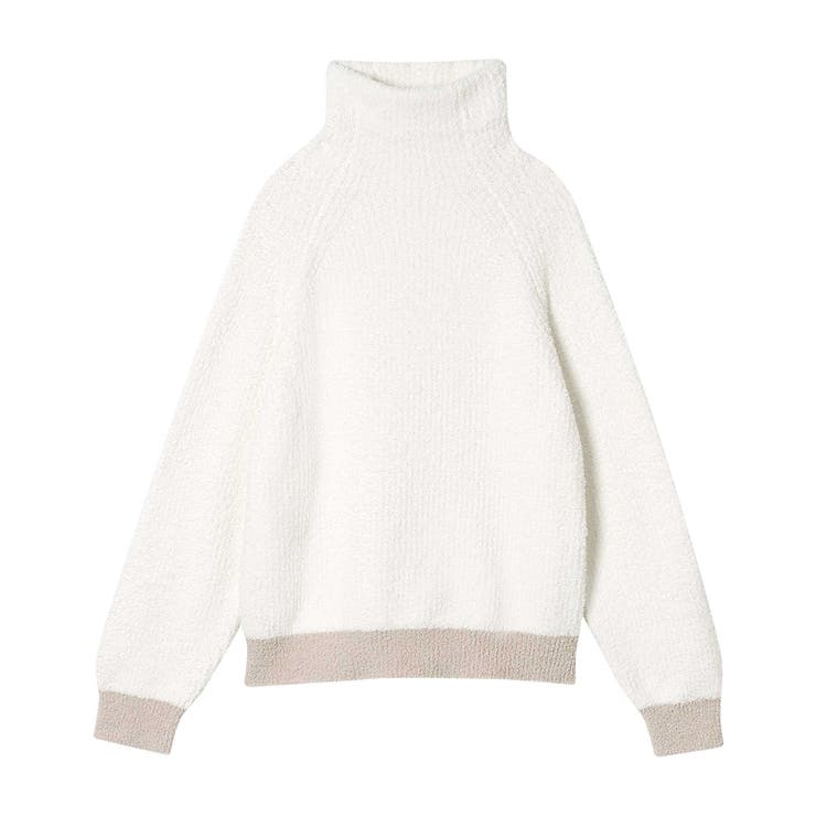アイボリー | カラーブロッキング タートルネックプルオーバー LP4700 | une nana cool
