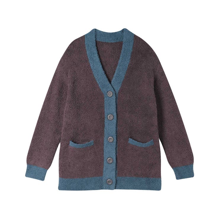 ブラウン | カラーブロッキング カーディガン LP4705 | une nana cool