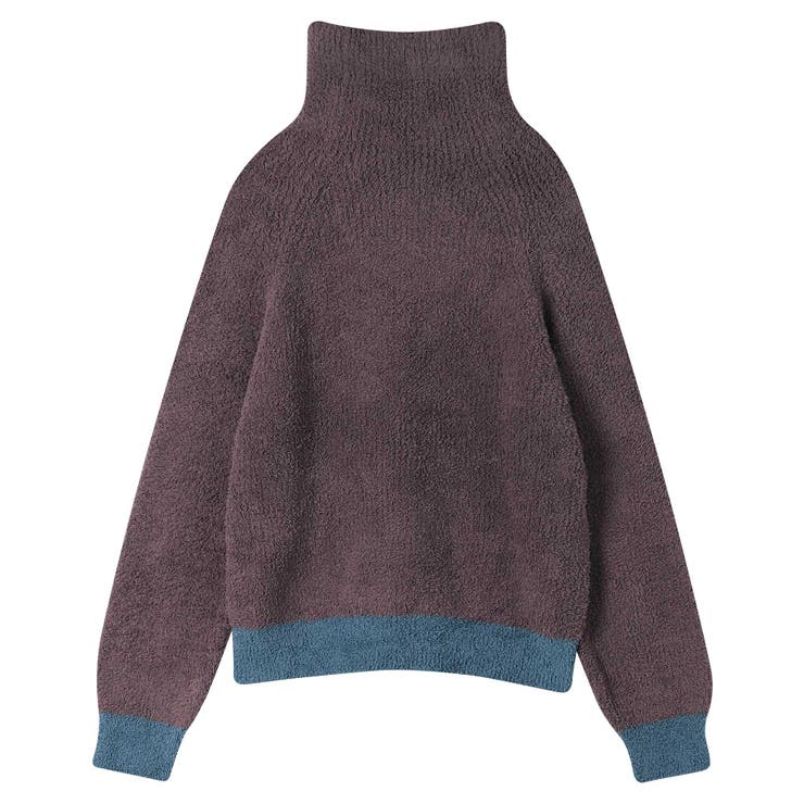ブラウン | カラーブロッキング タートルネックプルオーバー LP4706 | une nana cool