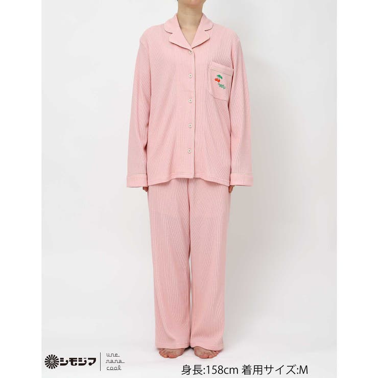 MADE WITH シモジマ 【綿100%】開襟ワッフルパジャマ LP6203 | une nana cool | 詳細画像15 