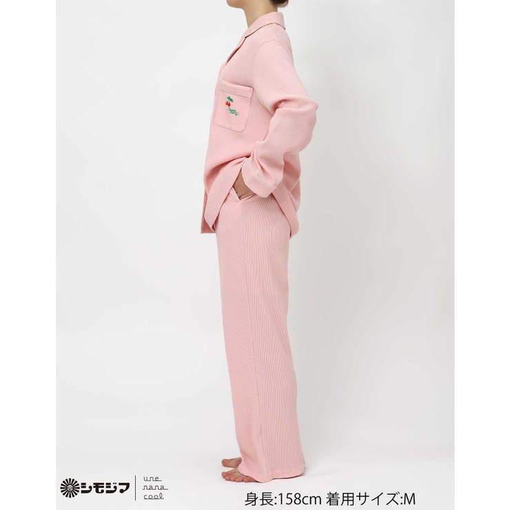 MADE WITH シモジマ 【綿100%】開襟ワッフルパジャマ LP6203 | une nana cool | 詳細画像16 