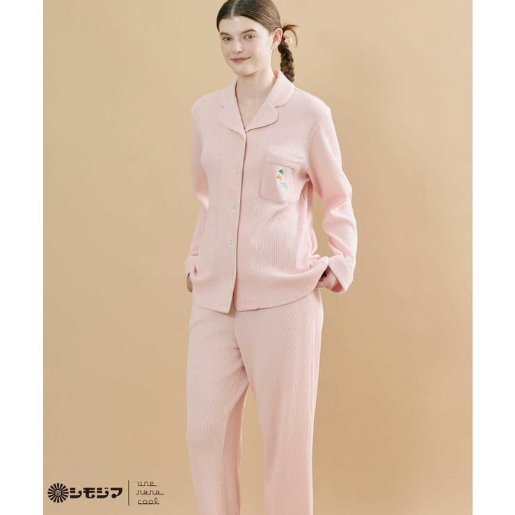 MADE WITH シモジマ 【綿100%】開襟ワッフルパジャマ LP6203 | une nana cool | 詳細画像18 