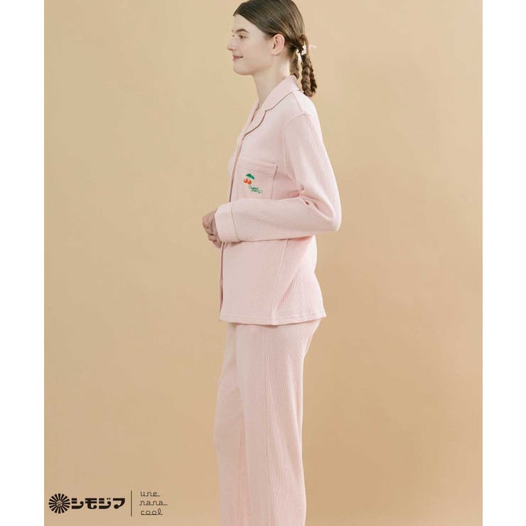 MADE WITH シモジマ 【綿100%】開襟ワッフルパジャマ LP6203 | une nana cool | 詳細画像19 