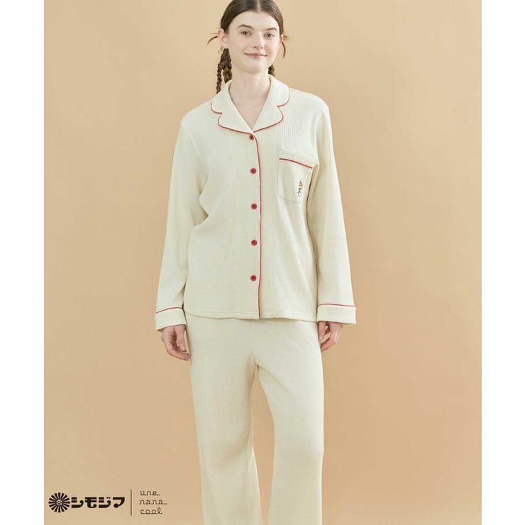 MADE WITH シモジマ 【綿100%】開襟ワッフルパジャマ LP6203 | une nana cool | 詳細画像2 