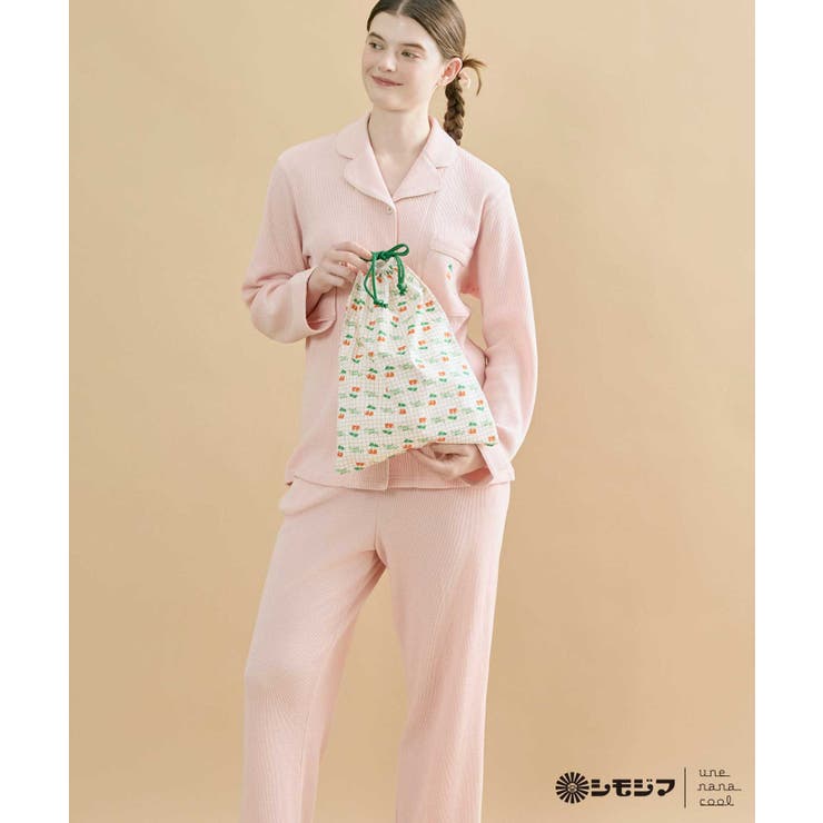 MADE WITH シモジマ 【綿100%】開襟ワッフルパジャマ LP6203 | une nana cool | 詳細画像21 