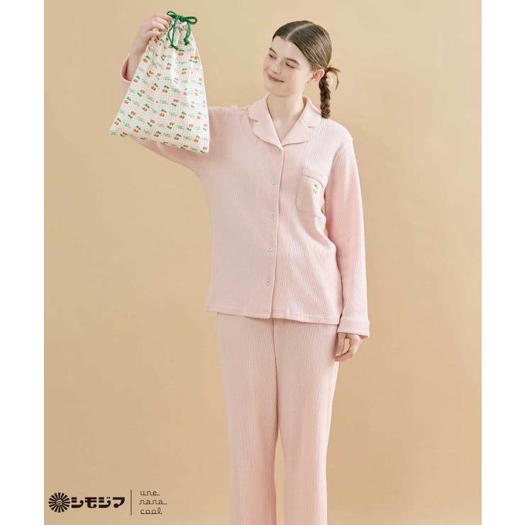 MADE WITH シモジマ 【綿100%】開襟ワッフルパジャマ LP6203 | une nana cool | 詳細画像22 