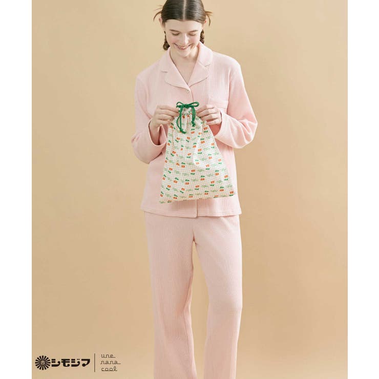 MADE WITH シモジマ 【綿100%】開襟ワッフルパジャマ LP6203 | une nana cool | 詳細画像23 