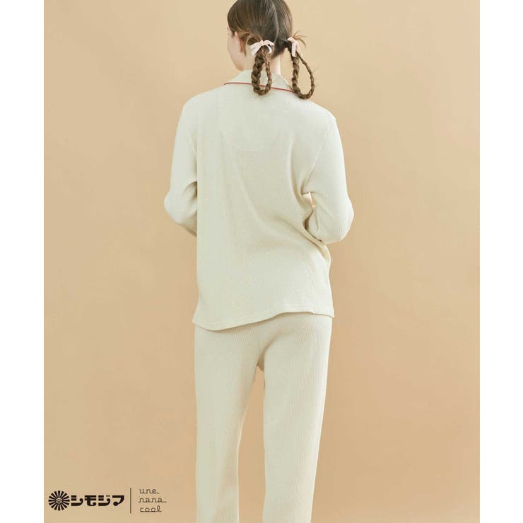 MADE WITH シモジマ 【綿100%】開襟ワッフルパジャマ LP6203 | une nana cool | 詳細画像3 