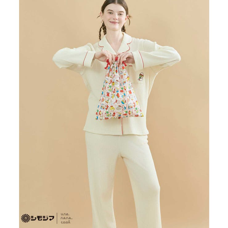 MADE WITH シモジマ 【綿100%】開襟ワッフルパジャマ LP6203 | une nana cool | 詳細画像7 