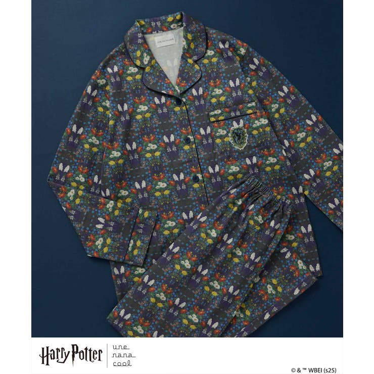 ブルー | 【ハリー・ポッターコラボ】【綿100%】開襟パジャマ LP6204 | une nana cool