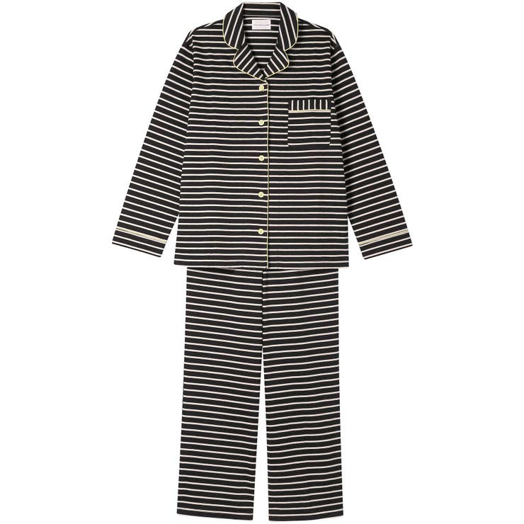 ブラック | 【綿混】ポンチボーダーパジャマ LP6463 | une nana cool