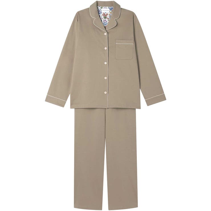 ベージュ | 【綿100%】72 2 メガハイゲージパジャマ | une nana cool