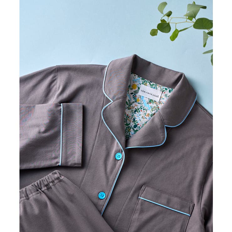 【綿100%】なめらかハイゲージ天竺パジャマ MADE WITH | une nana cool | 詳細画像4 