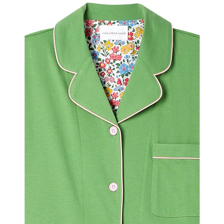 【綿100％】40ハイゲージ天竺半袖パジャマ MADE WITH | une nana cool | 詳細画像13 