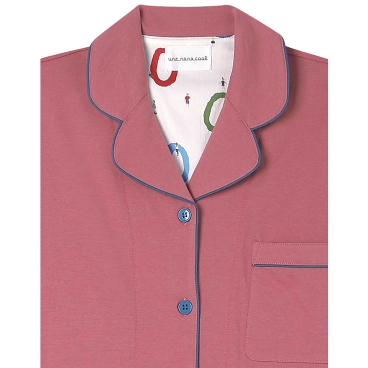 【綿100％】40ハイゲージ天竺半袖パジャマ MADE WITH | une nana cool | 詳細画像16 