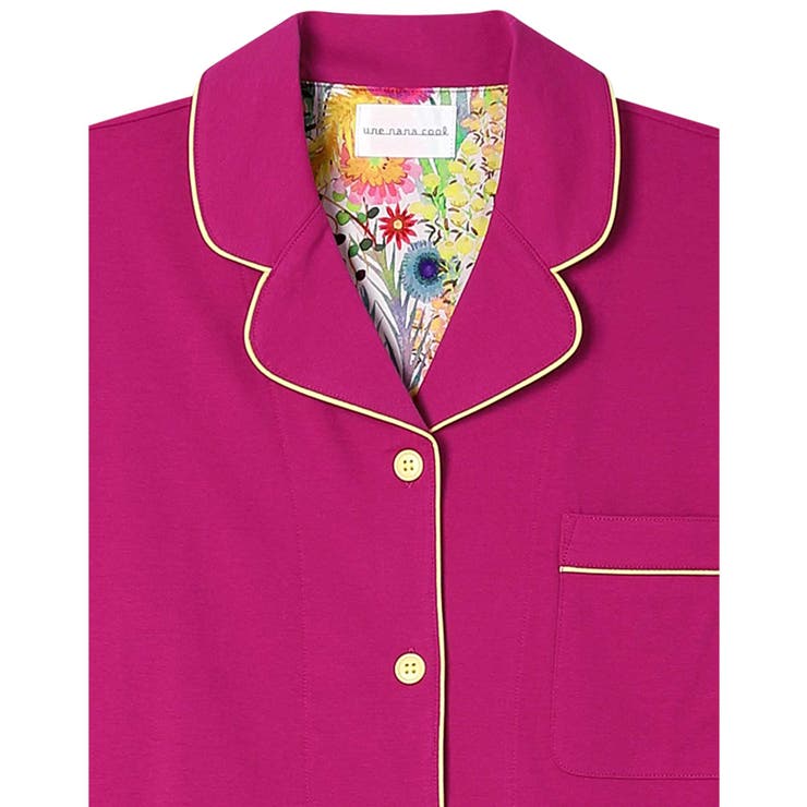 【綿100％】40ハイゲージ天竺半袖パジャマ MADE WITH | une nana cool | 詳細画像17 