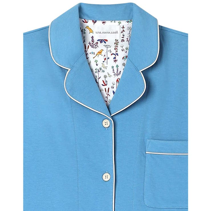 【綿100％】40ハイゲージ天竺半袖パジャマ MADE WITH | une nana cool | 詳細画像2 