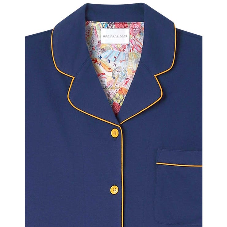 【綿100％】40ハイゲージ天竺半袖パジャマ MADE WITH | une nana cool | 詳細画像4 