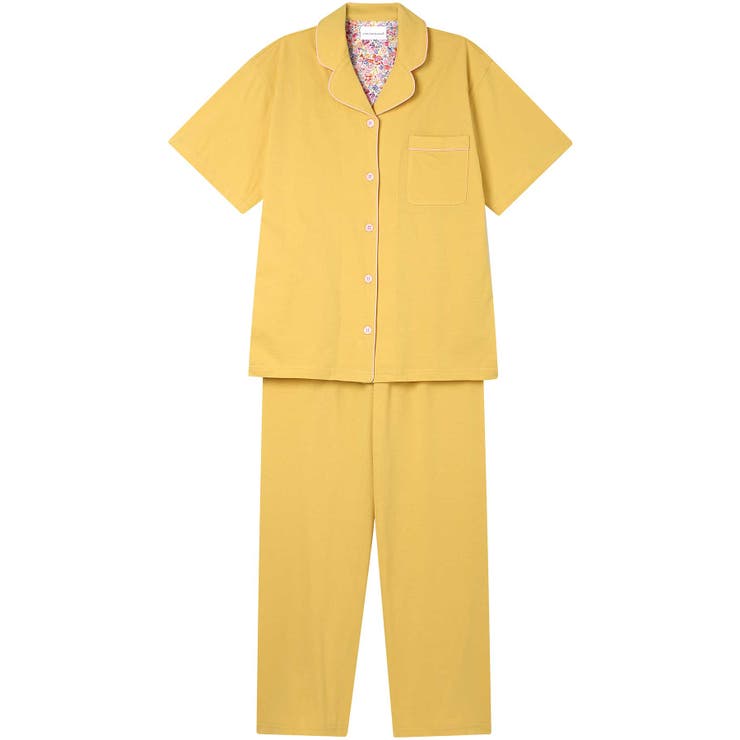 クリーム | 【綿100％】40ハイゲージ天竺半袖パジャマ MADE WITH | une nana cool