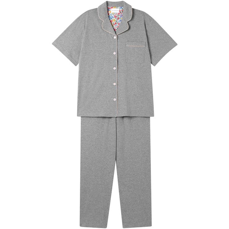 グレー | 【綿100％】40ハイゲージ天竺半袖パジャマ MADE WITH | une nana cool