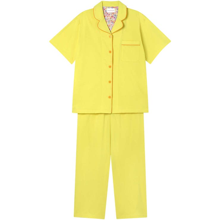 イエロー | 【綿100％】40ハイゲージ天竺半袖パジャマ MADE WITH | une nana cool