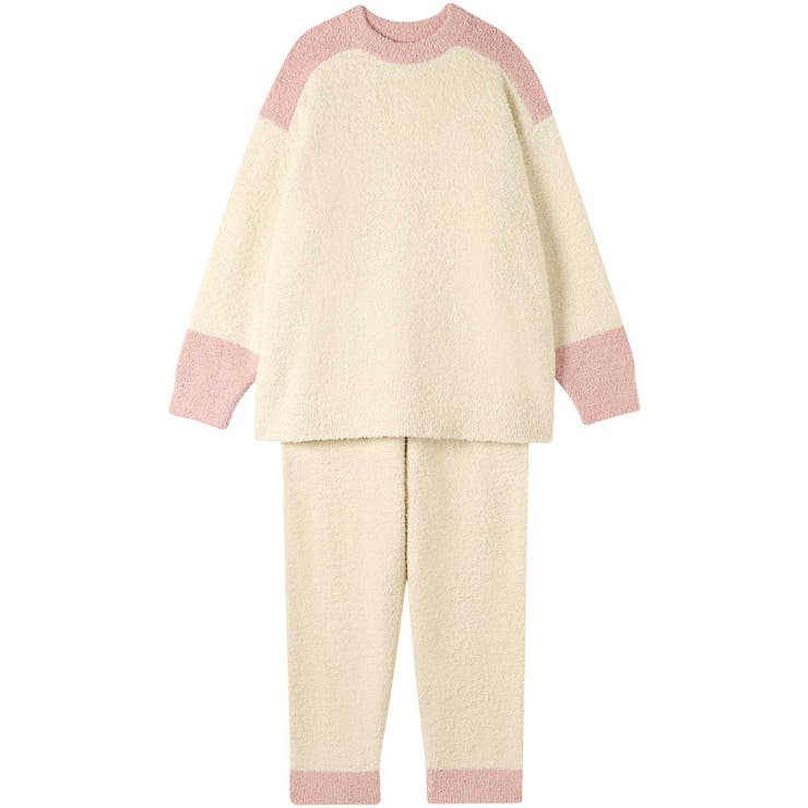クリーム | カラーブロッキング プルオーバー＆ロングパンツセット LP6710 | une nana cool