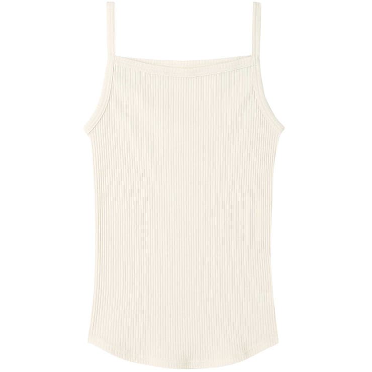 ベージュ | 綿100% リブ編みコットン キャミソール LS0100 | une nana cool